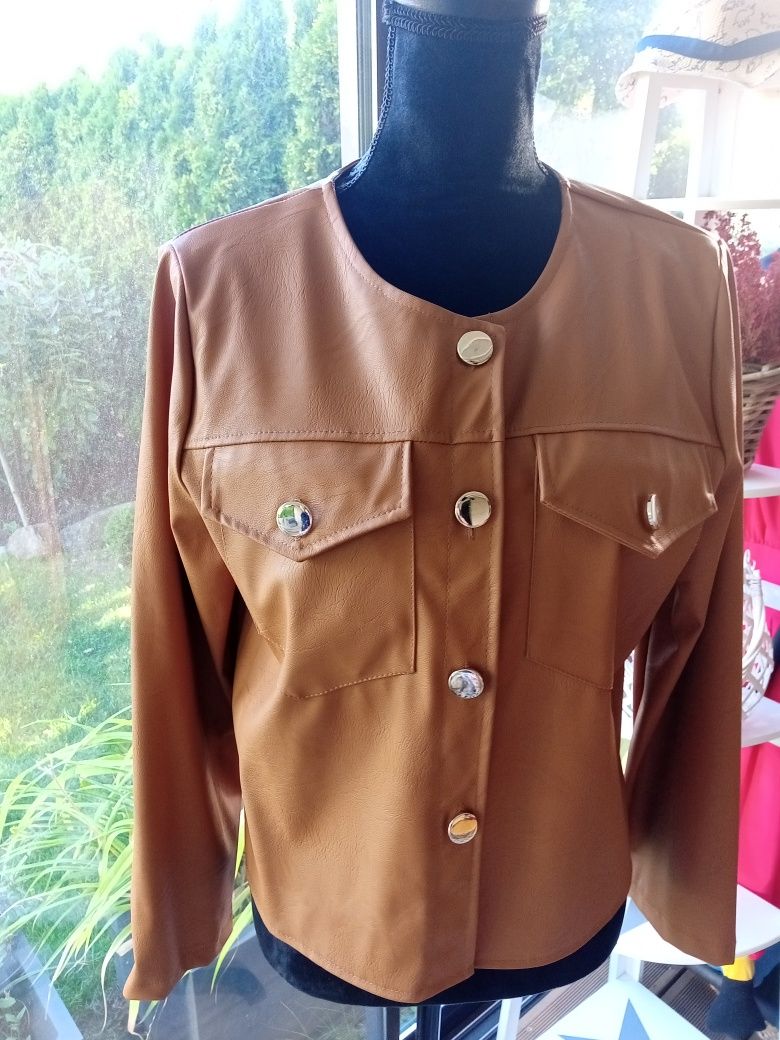 Kurtka z ekoskóry, żakiet CAMEL rozm. L/40 NOWA