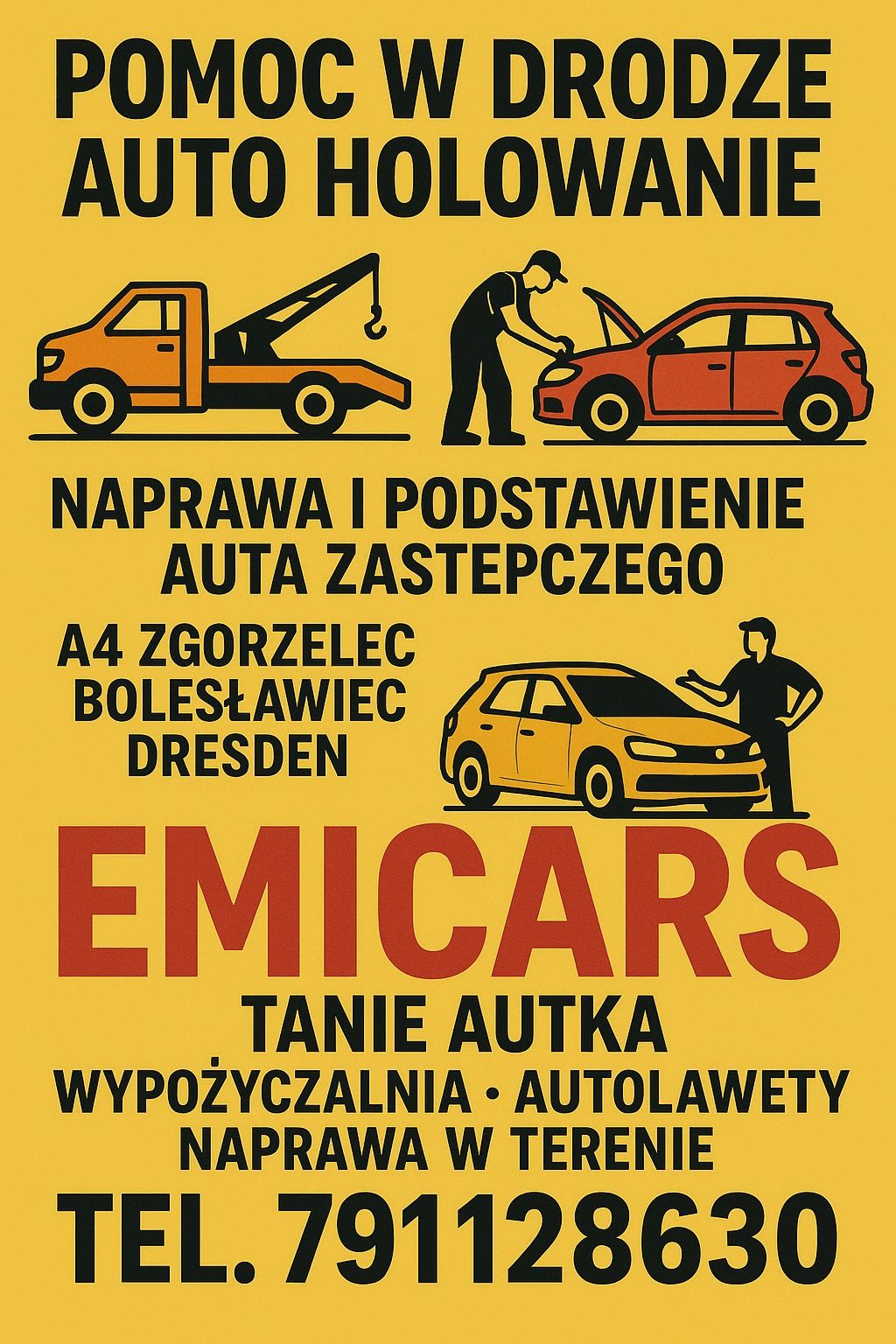 Autonaprawa na drodze Zgorzelec A4 EmiCars podstawiamy nasze auta