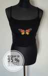 Nowy top na cienkich ramiączkach z ozdobnym printem motyl wiskoza