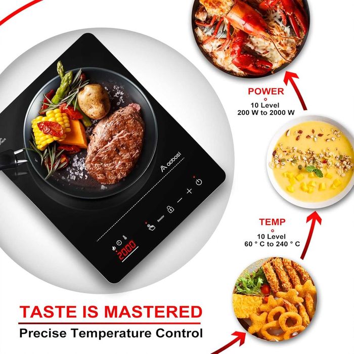 Płyta Indukcyjna Przenośna  Kuchenka Wolnostojąca 2000w Lcd Timer Pro