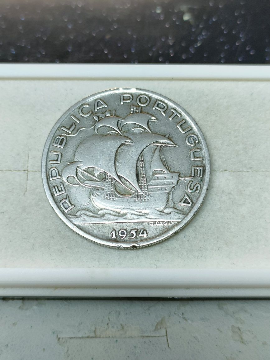 Moeda 10$00 - 1954 / Prata