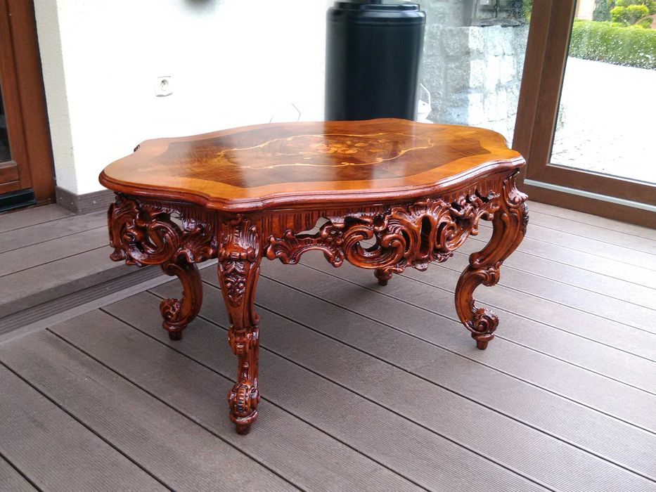 Stolik Barokowy Rzeźbiony Antyk