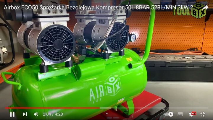 Kompresor Sprężarka 50l Bezolejowy 4 Tłoki 3kw Nabicie 1:06 Zestaw Gra