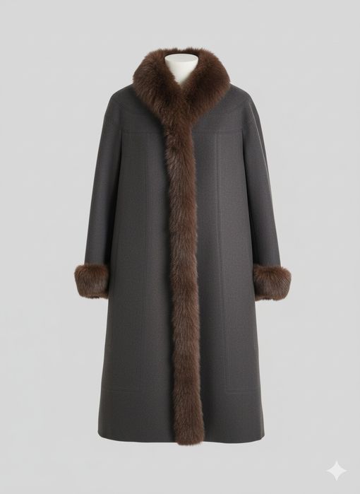 Продається елегантне пальто з натуральним хутром!