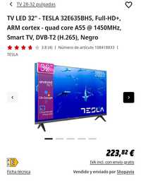 Tv Tesla 32" + Garantia + Android + Google assistente