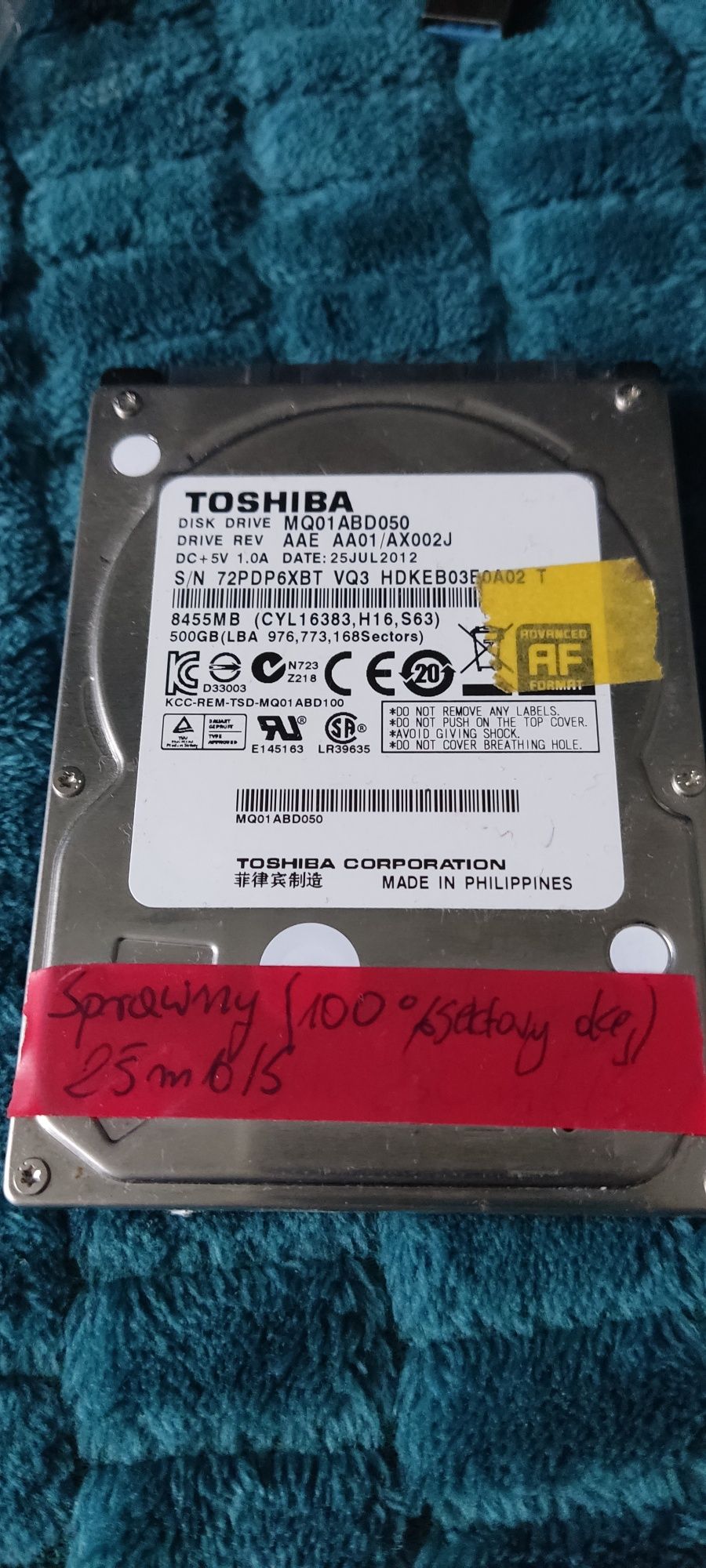 Dysk przenośny HD Toshiba 500GB Adapter USB 3.0