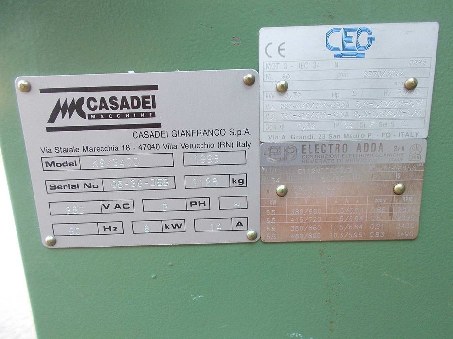 Piła formatowa SCM Casadei KS 3400 podnoszenie i pochył elektryczne