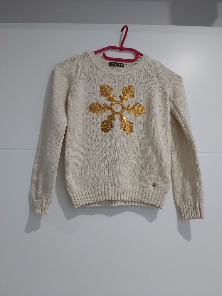 Piękny świąteczny sweter z gwiazdką ze SMYKA Cool Club 128 cm. NOWY