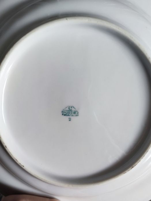 6 głębokich talerzy zestaw Chodzież made in Poland PRL niebieskie kwia