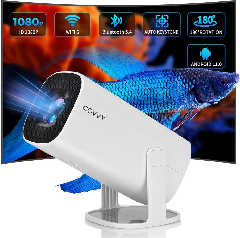 COVVY Mini projektor, przenośny projektor z Wi-Fi,by,android