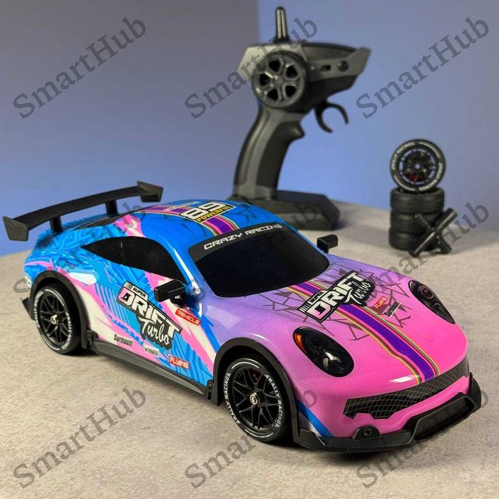 Машинка для дрифту на радіокеруванні Porsche Neon. Дрифт машинка Рожев