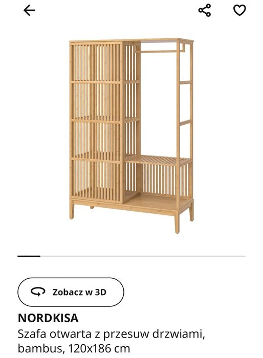 IKEA NORDKISA Szafa z drzwiami przesuwnymi # BAMBUS