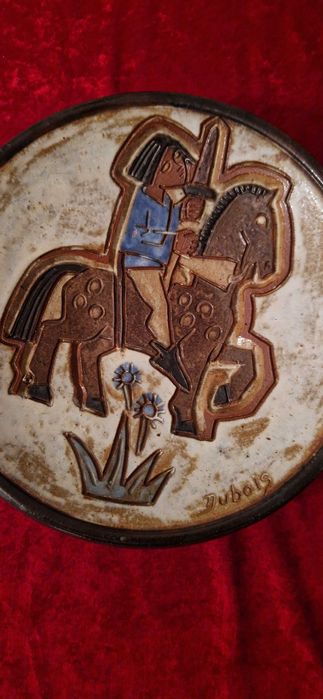 Talerz Antoine Dubois Belgia Antyk patera unikat