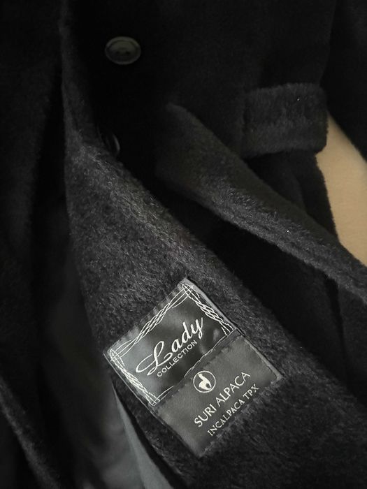 Luksusowa, ciepła kurtka z czarnej alpaki - extra look!