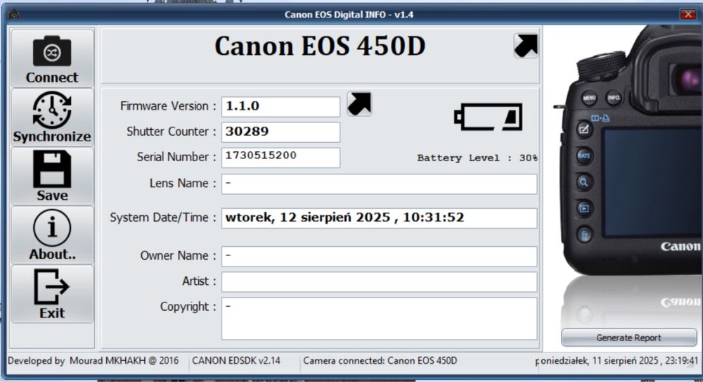 Zestaw Canon 450D