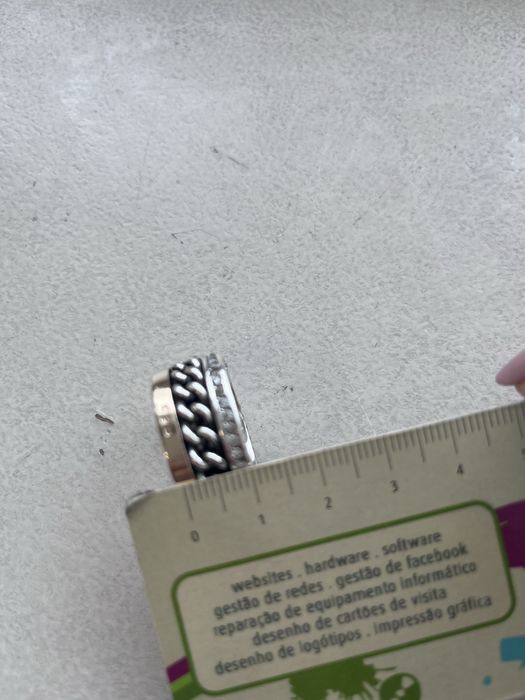 Anel ouro, prata e zircónias