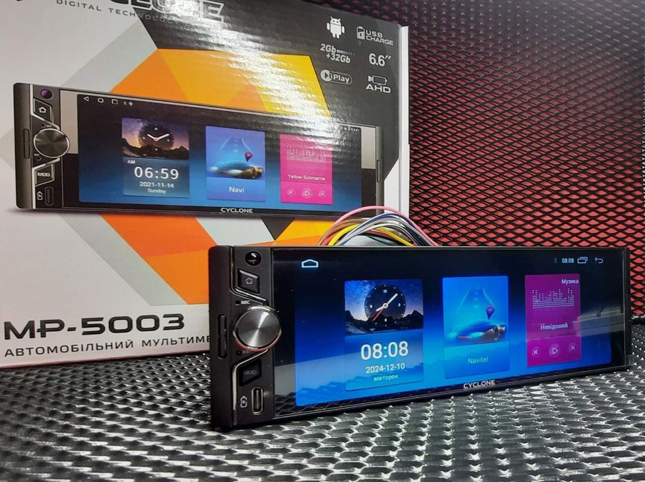 Автомагнітола Android Cyclone MP-5003 CarPlay/Android Auto 2/32