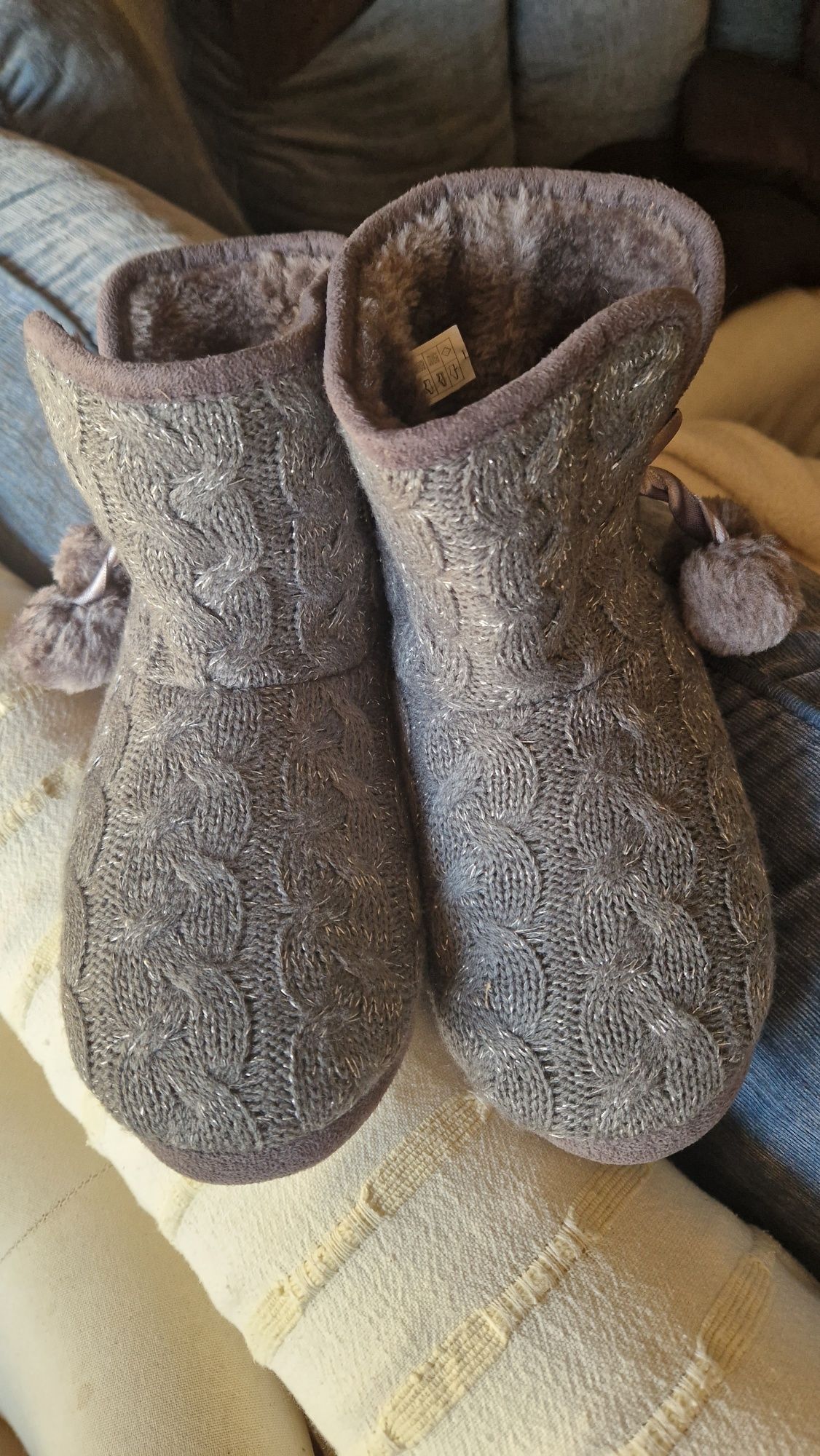 Bota pantufa de cor cinzenta 36-37