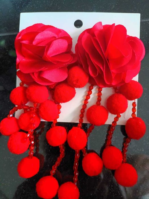 H&M kolczyki piękne czerwone