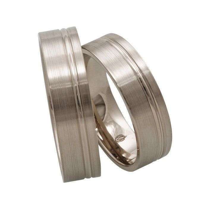 obrączki białe złoto PALLADOWE brylant 5mm satyna PARA EXPRESS 4 dni