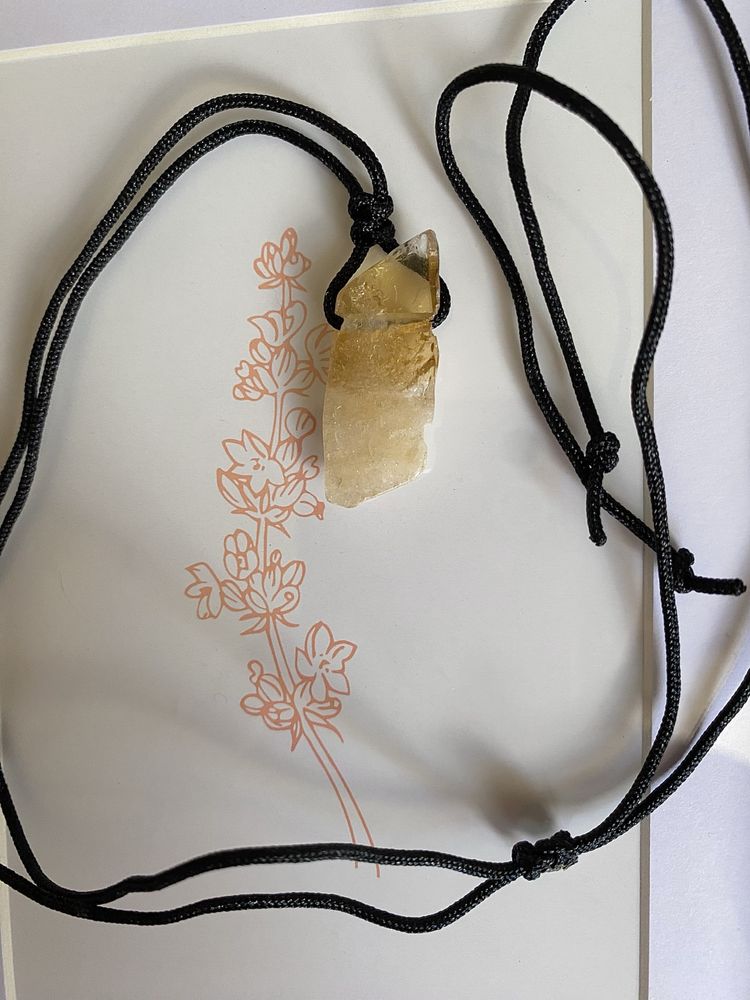 Kamień naturalny amulet Reiki Chakra - uzdrawiający, Cytryn/Citrine