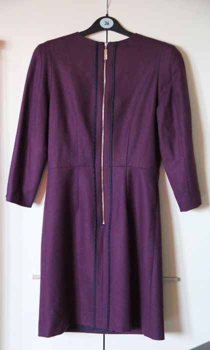Gardias Dorota SIMPLE fioletowa sukienka zamek 36 S 34 XS  fiolet