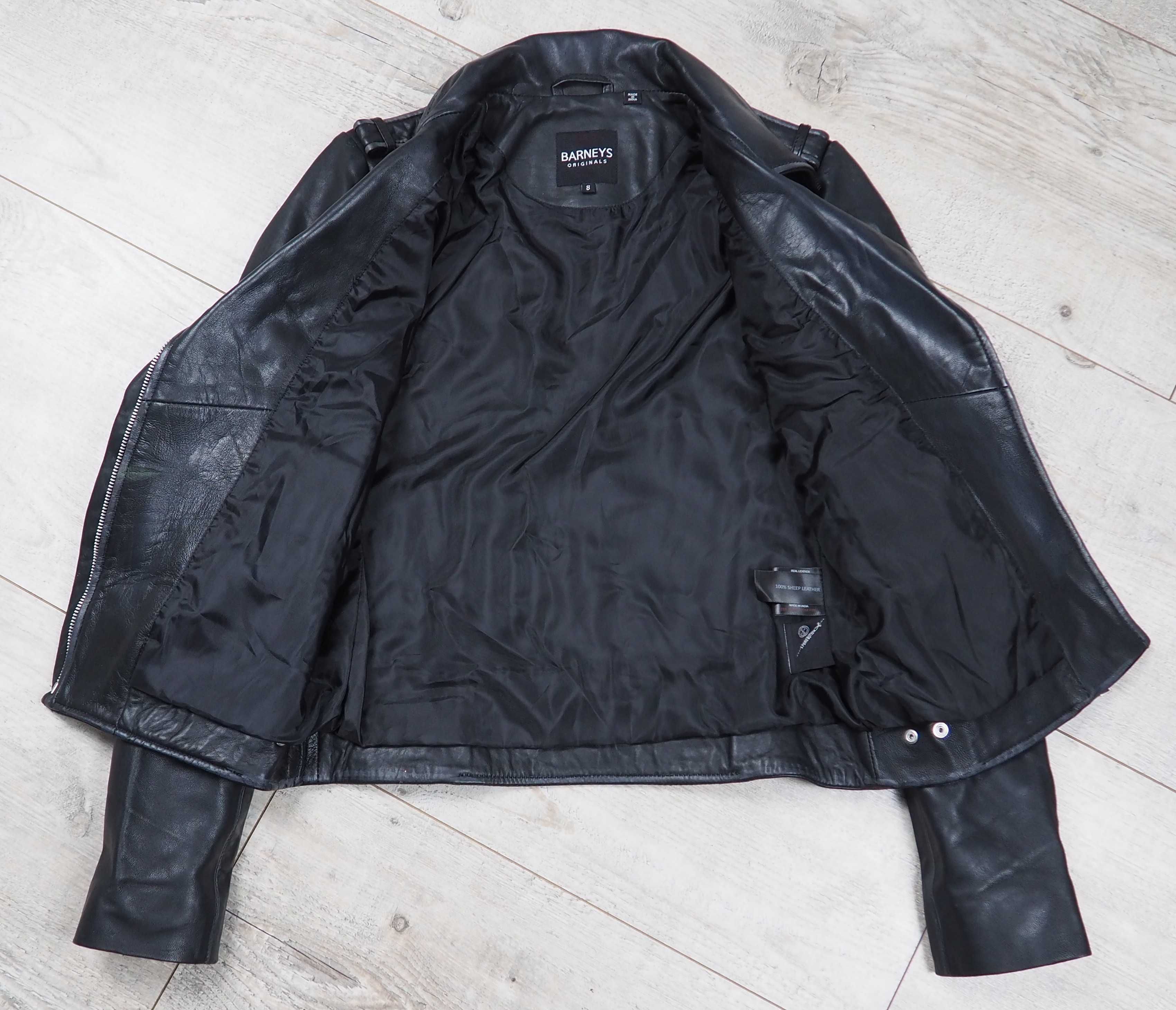 BARNEYS Originals_Women’s Tall Washed Leather Jacket_dla wysokich_S/M