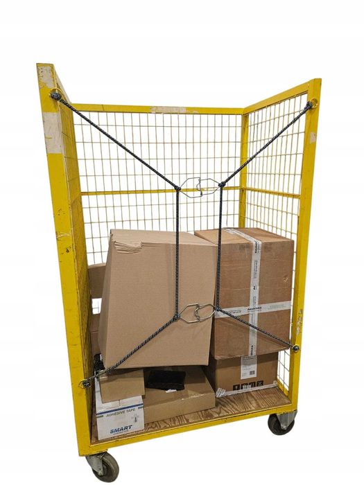 Wózek magazynowy kosz metalowy platforma na kółkach 120x80x190 używany