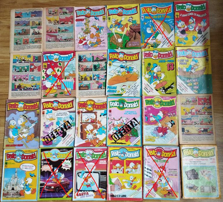 Conjuntos de 10 Revistas Antigas do Pato Donald à Escolha