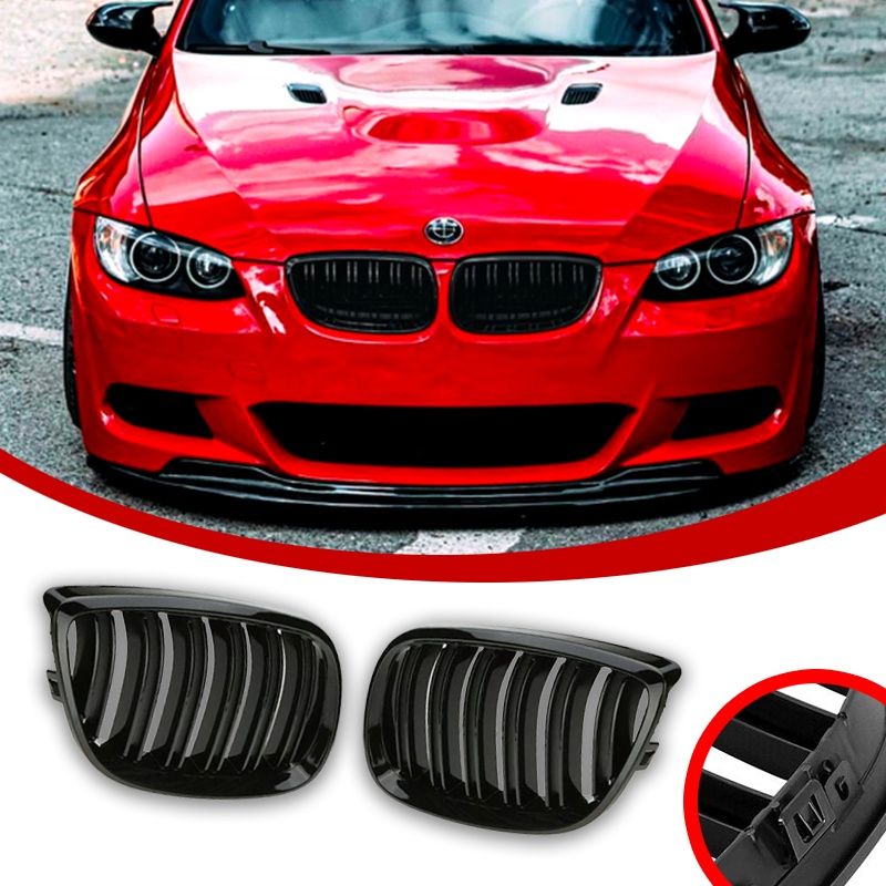 Nerki Grill Nakładki BMW E92 E93 Polift czarny połysk