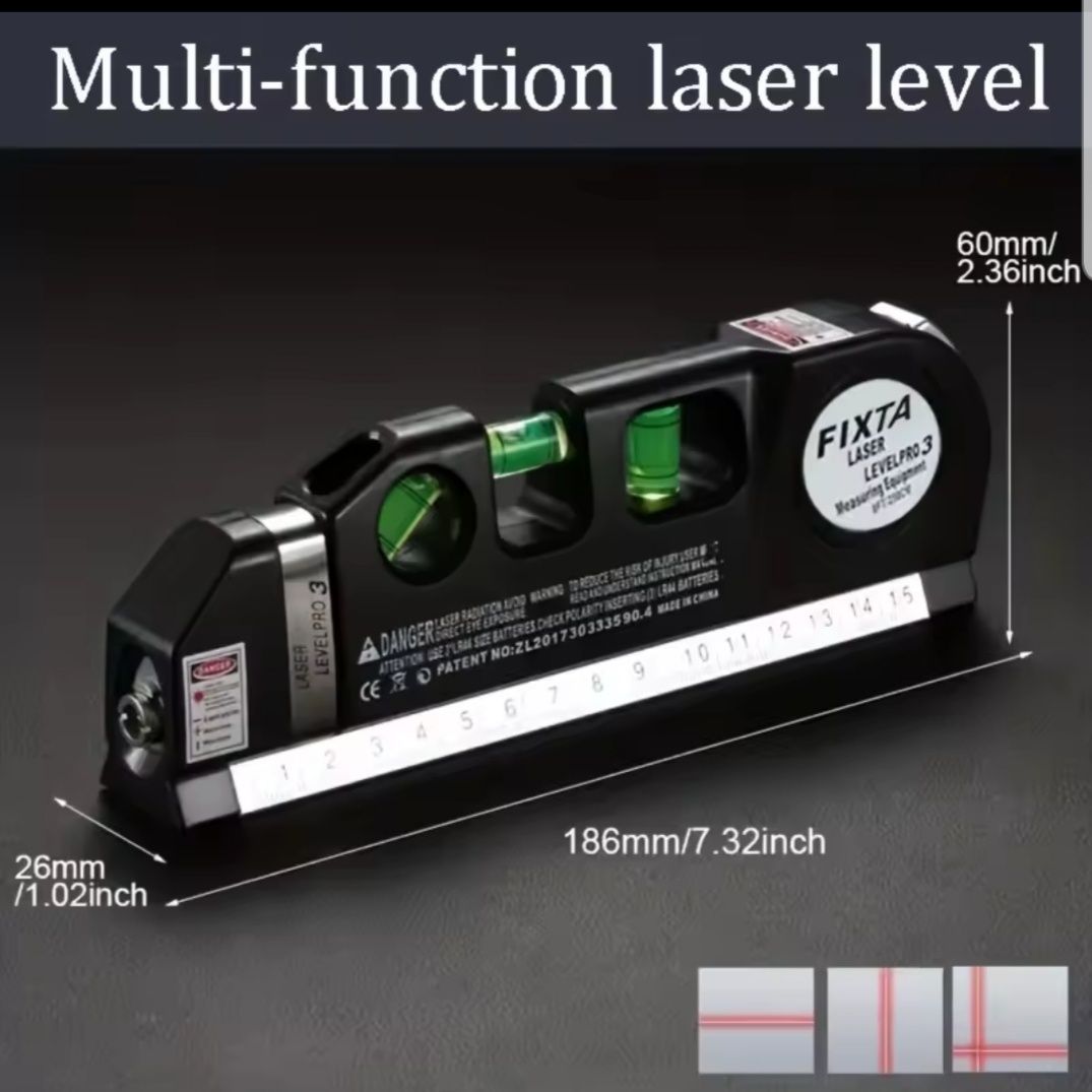 Лазерний рівень з вбудованою розеткою FIXIT Lavel Pro3 4в1