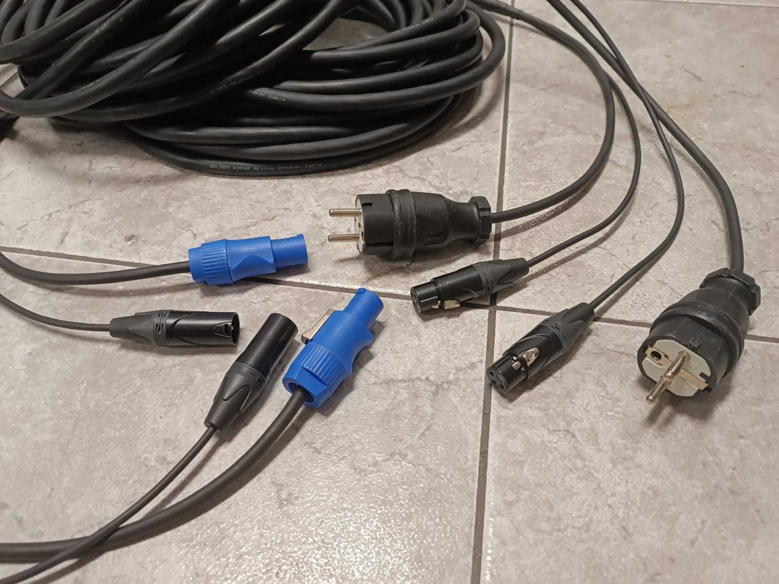 Kabel hybrydowy do kolumn aktywnych Powercon + Audio BELDEN 2x 14m