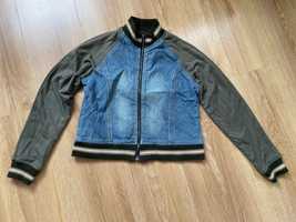 Krótka kurtka dżinsowa z bawełnianymi rękawami Teens 164