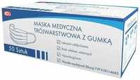 Maseczka medyczna "Medica" trójwarstwowa, biała 50 szt. x 2 op