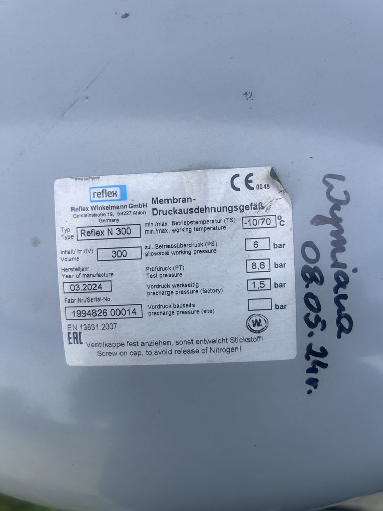 Zbiornik przeponowy reflex 300L