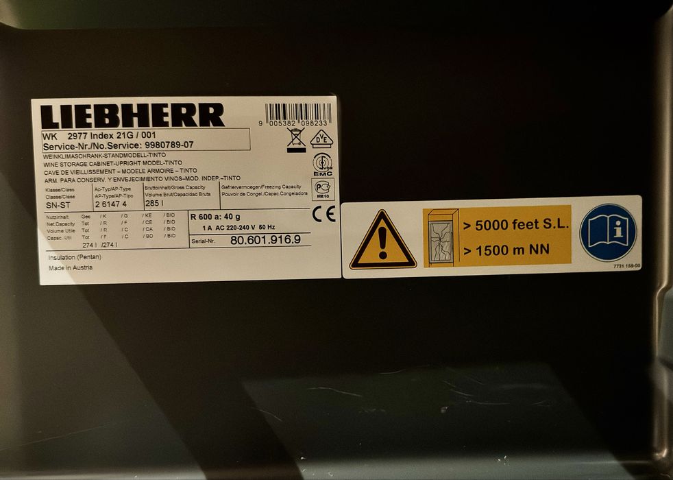 Garrafeira Liebherr    Grand Cru WK 2977