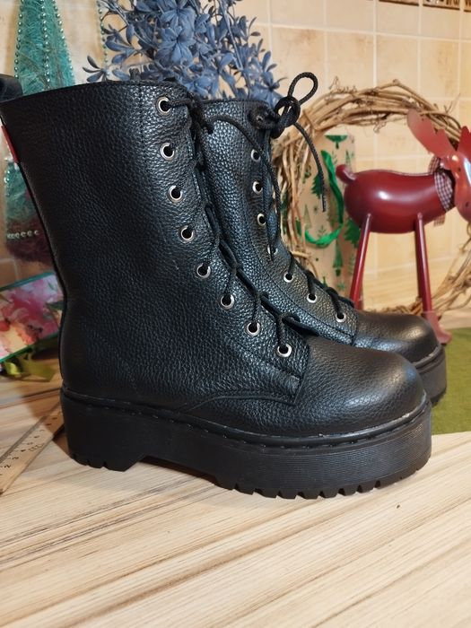 Зимние теплые ботинки,мартинсы, кожа, набивная шерсть,, р.37