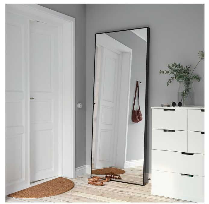 Lustro IKEA Hovet Szerokość: 78 cm Wysokość: 196 cm Czarne