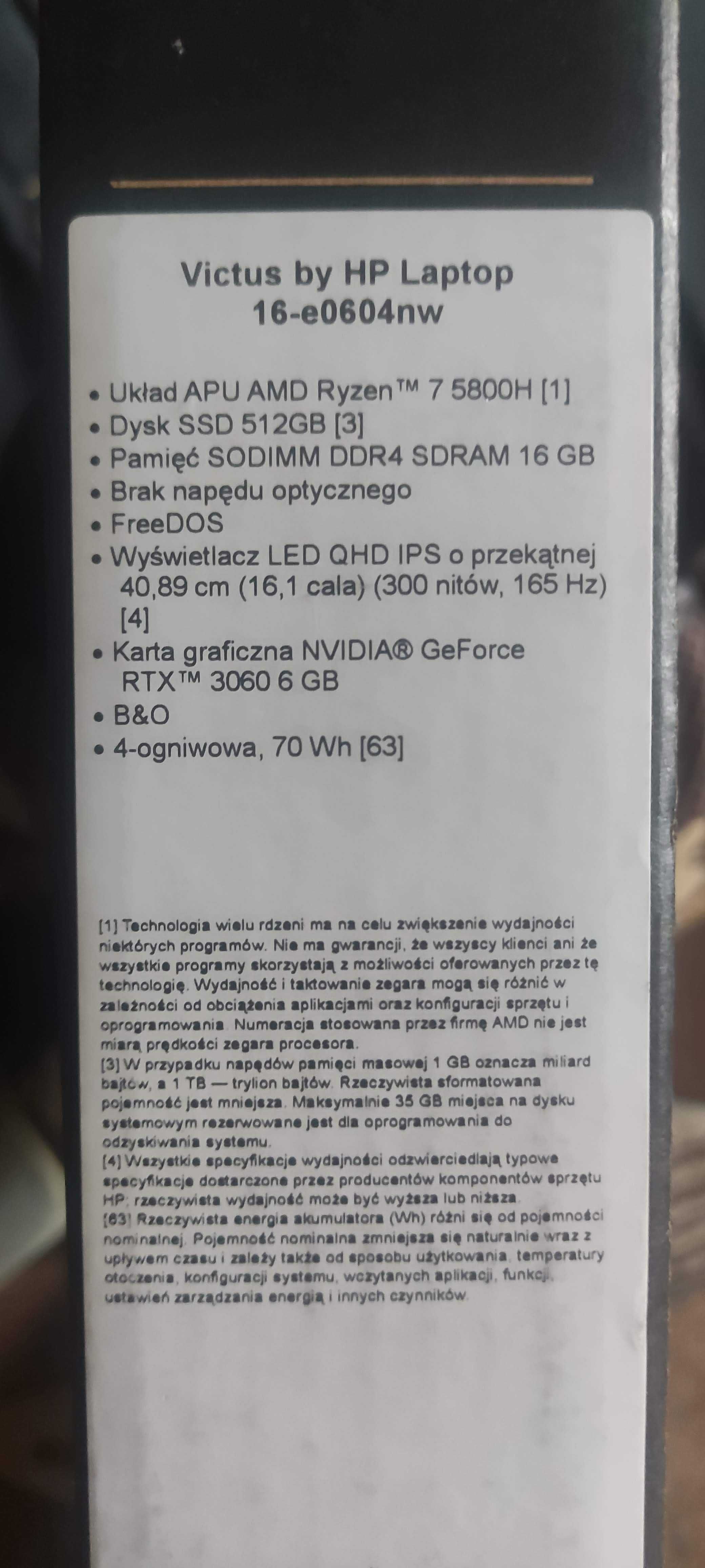 HP Victus 16 Ryzen 7 5800H/RTX 3060/16 GB ОЗП/2k 165 Гц