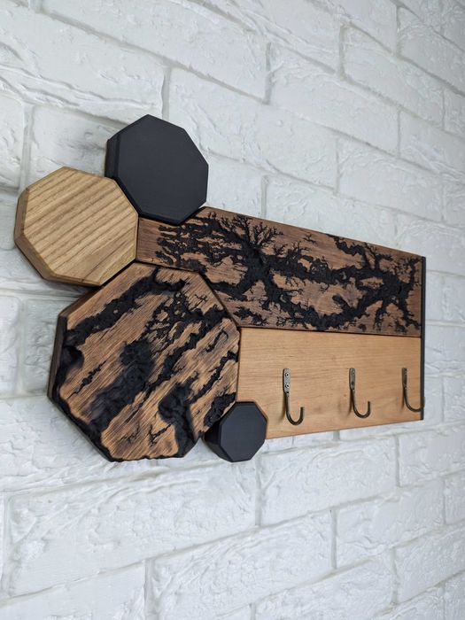 Сучасна Ключница Вешалка в прихожую коридор для ключей Лофт АртДеко