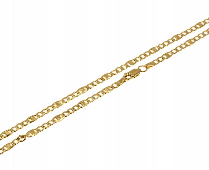 Złoty  ŁAŃCUSZEK FIGARO GRECKI złoto pr.585 45 cm
