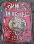 Chapa antiga Seguros Commercio e Industria 1907