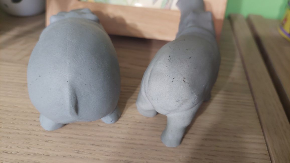 Dwa hipopotamy .figurki,  porcelana. Kolekcja