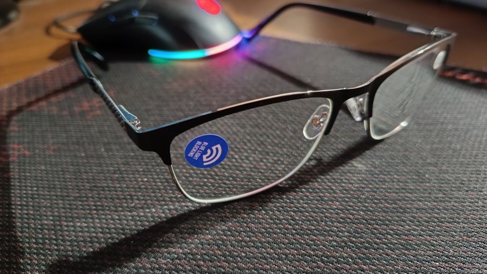 Очки для зрения новые Blue Blocker в металлической оправе +2,5