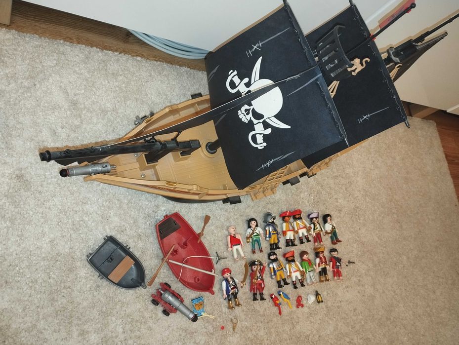 Duży statek piracki Playmobil łódki piraci