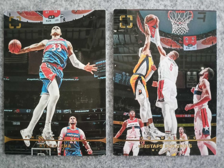 2 karty NBA 2021-22 Photogenic Kuzma Porzingis Washington Wizards