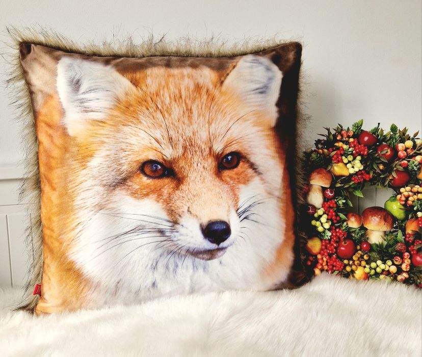 Home&you poszewka jesienna z lisem 45x45 lis lisek futrzany tył