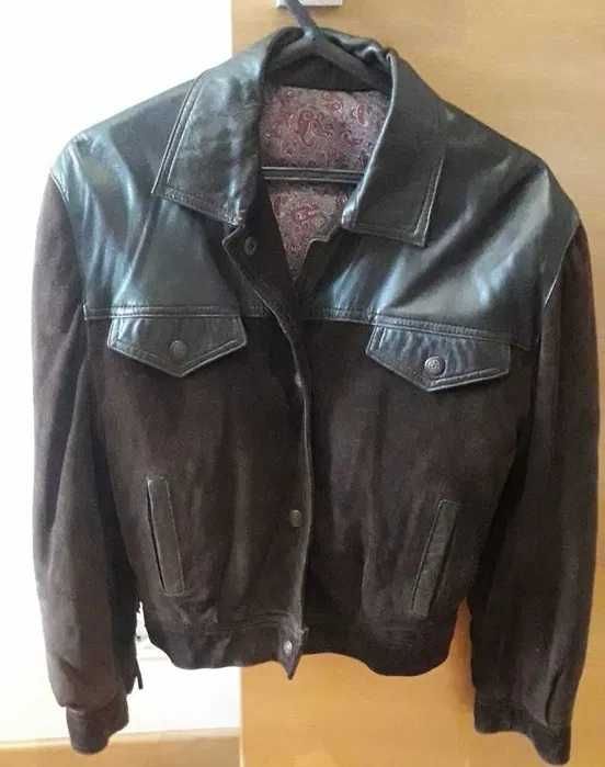 Blusão de Cabedal e Camurça Senhora Tamanho S c/Novo