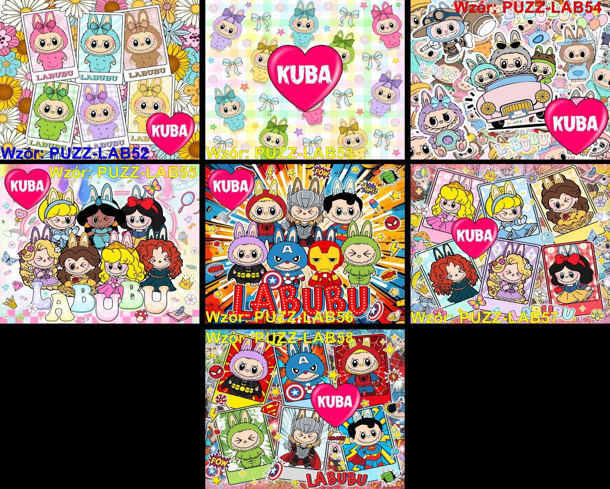Puzzle A3 A4 LABUBU z imieniem personalizowane różne WZORY rozmiary