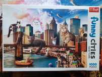 puzzle Trefl, Funny Cities, Koty w Nowym Yorku; 1000, kompletne